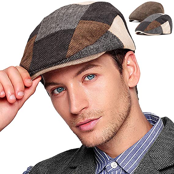 Classic Vintage Linen Flat Snap Hat Plain Hard Newsboy Beret Caps Other Hat For Men