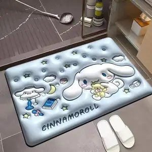 Tapis de bain imprimé 3D pour bébé, antidérapant, absorbant, à séchage rapide, 40x60x0.3cm