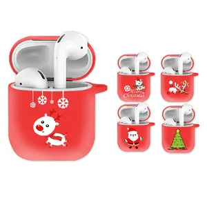 自定义标志打印卡通圣诞礼物无线耳塞与充电案例 TPU 耳机案件为苹果空气豆荚