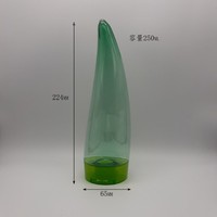 Bouteilles de sérum pour soins de la peau en PET transparent, écologiques, personnalisables, en forme de corne, vides, spécial Aloe Vera, 250 ml, avec bouchon à clapet, vente en gros