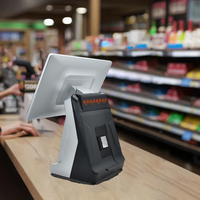 Terminal de paiement POS, vente en gros d'usine, I5 4210U 4G 128G 15.6" Windows, système POS tout-en-un en alliage d'aluminium avec écran tactile capacitif