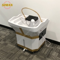 Siman Salon Furniture : Évier portable pour lavage de cheveux avec réservoirs d'eau, thérapie capillaire aquatique pour lit de massage thaïlandais et lit de beauté