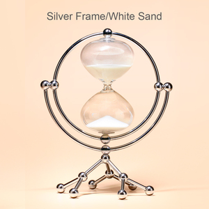 Sabliers <span class=keywords><strong>de</strong></span> sablier en <span class=keywords><strong>verre</strong></span> transparent avec support en métal - Product Image 2