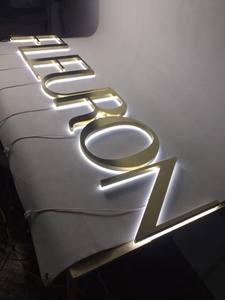 Signes de lettre de canal led en <span class=keywords><strong>plexiglas</strong></span> poli doré lettres publicitaires enseigne led signe - Product Image 3