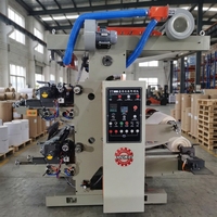 Machine d'impression flexographique industrielle à 2 couleurs pour film d'emballage en rouleau