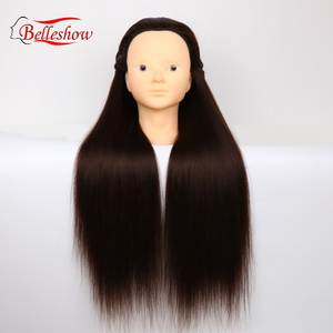Cabeza de entrenamiento con pelo largo y grueso, práctica de maquillaje, maniquí de peluquería, Estilismo, Yaki, pelo liso, gran oferta - Product Image 3