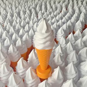 GREASOURCE Escultura Decorativa de Helado, Modelo <span class=keywords><strong>Gigante</strong></span> de 60cm (24 pulgadas) sin Luz, para Exhibición en Parques de Atracciones, Camiones, Carritos y Escritorios, Diseño Moderno - Product Image 1