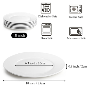 Platos de Porcelana Blanca Plana de 10.5 Pulgadas, Listos para Enviar al por Mayor, Platos Redondos de Cerámica para Restaurante, Boda, Hotel - Product Image 2