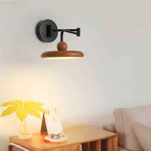 Modern Vintage LED <b>Wall</b> Lamp with Iron & <b>Wood</b> Design Cream Finish Dimmable for Living Room Corridors - Product Image 3