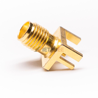 Connecteur SMA femelle pour montage sur circuit imprimé, 4 pieds, traversant le circuit, 50 ohms