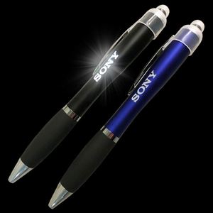 Creative <b>LED</b> Touch Screen Lightbox Ballpoint Pen Custom Logo Advertising Plastic Rotating Laser Luminous Pen Made of Rubber - Product Image 4