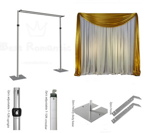 Support de toile de fond réglable en tuyau et drapé de 12 x 12 pieds, 1 panneau, pour banquet, mariage, fête, support de toile de fond d'affichage, arche - Product Image 4