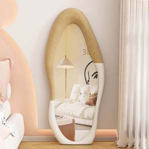 Miroir mural portable de haute qualité, fait à la main, avec cadre en métal contemporain, en MDF ondulé irrégulier de grande taille, vente en gros d'usine - Product Image 5