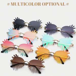 Nouveautés 2020 : Lunettes de soleil de fête originales en alliage, en forme de cœur, colorées, surdimensionnées et irrégulières - Product Image 6