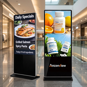HISEEVIEW 32 43 55 65 75 Inch Vertical Touch Screen Digital Signage Floor Mount LCD Display 4K Resolution For Shopping Mall - Product Image 1