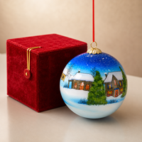 Ornement de Noël personnalisé en verre artisanal de luxe avec boîte cadeau pour cadeaux d'entreprise