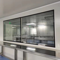 Fenêtre de salle blanche en alliage d'aluminium, double vitrage isolant, verre trempé, insonorisée, taille personnalisée, étanchéité de qualité alimentaire, sans poussière