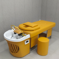 Thai Shampooing Massage Lit Tête Spa Cascade Cheveux Lavage Salon Shampooing Lit Jaune