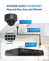 4COVR 8-Kanal-Sicherheitskamerasystem, 6X 5MP IK10 Vandalensichere Kabelgebundene Kommerzielle Dome PoE IP-Kamera IP67 AI Heimüberwachung