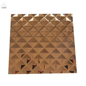 Hoja de espejo de oro rosa <span class=keywords><strong>SUS304</strong></span>, de acero inoxidable, para decoración de pared - Product Image 4