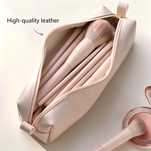 Ensemble de pinceaux de maquillage en cheveux synthétiques végétaliens, 13 pièces, pinceaux de maquillage de haute qualité, marque privée, rose, avec sac pour les yeux et le <span class=keywords><strong>visage</strong></span> - Product Image 6