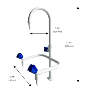 Cina laboratorio e uso medico doppia testa tubo drenante montaggio sul ponte rubinetto in acciaio inox bottiglia per lavaggio oculare triplo ugello da tavolo - Product Image 1