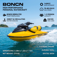 Bateau à moteur en fibre de verre pour moteur 4 temps 1400CC, bateau de sport extérieur pour excursions panoramiques sur rivière