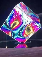 Atemid P2.5 Cube d'affichage mural 3D dynamique Écran LED interactif pour magasin Branding Télécommande Via 4G/WiFi