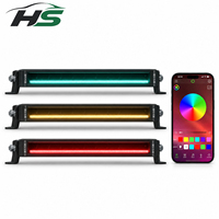 Barre lumineuse LED RGB rétroéclairée HSSH de 10 pouces 50W avec contrôle Bluetooth et application, éclairage tout-terrain pour camion, SUV, 4x4