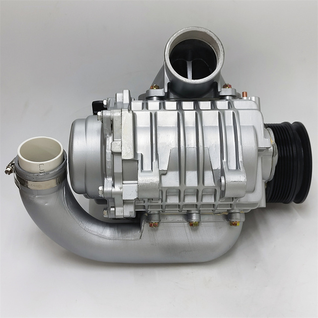 SC14 Roots Supercharger Complete Assembly With Inlet Outlet Pipes Car Engine Mechanical Supercharger Replacement Unit