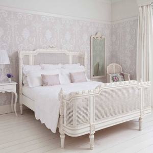 Francés <span class=keywords><strong>de</strong></span> alta calidad granja clásico <span class=keywords><strong>blanco</strong></span> antiguo <span class=keywords><strong>de</strong></span> madera <span class=keywords><strong>de</strong></span> ratán <span class=keywords><strong>de</strong></span> Reina rey cama muebles <span class=keywords><strong>de</strong></span> diseño - Product Image 3