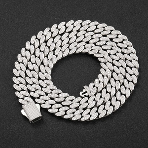 Luxury Custom <b>Cuban</b> <b>Link</b> Necklace Moissanite Diamond Style Hip Hop Jewelry 925 Sterling <b>Silver</b> <b>Chain</b> for Men Women Gift Wear - Product Image 5