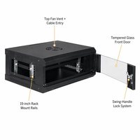 Armoire serveur murale 4U de 19 pouces en acier laminé à froid, coffret réseau en tôle, fabrication sur mesure