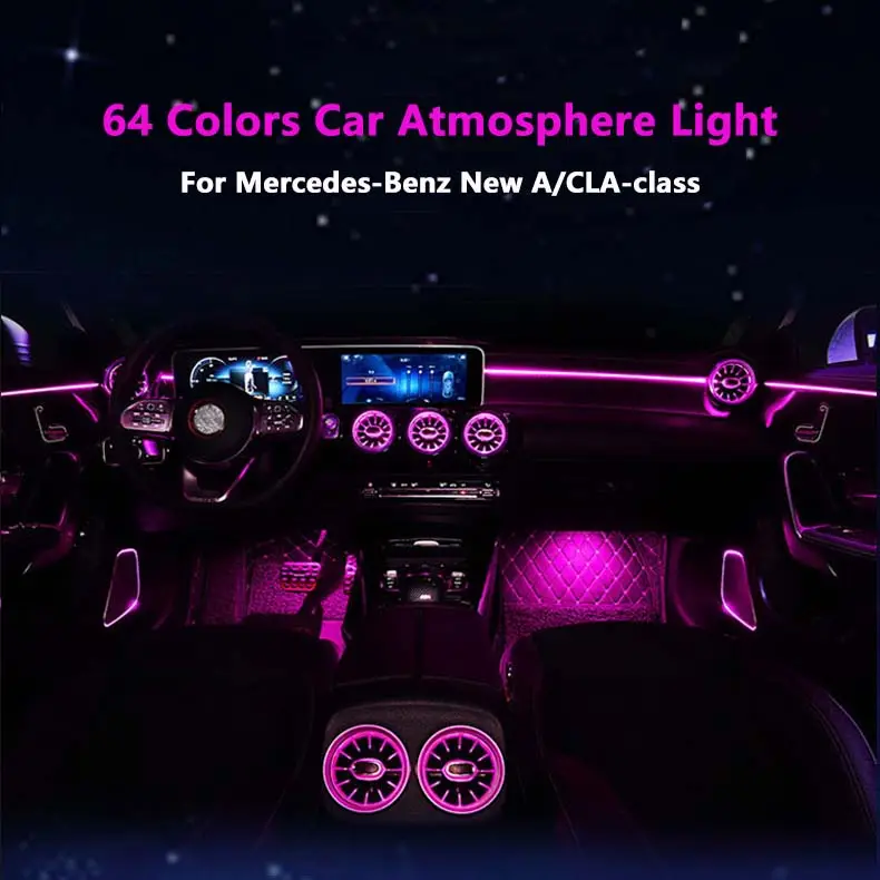 W177 Kit luce ambientale sistema di illuminazione Auto A LED per Auto luci ambientali interne per Mercedes Benz New A-class