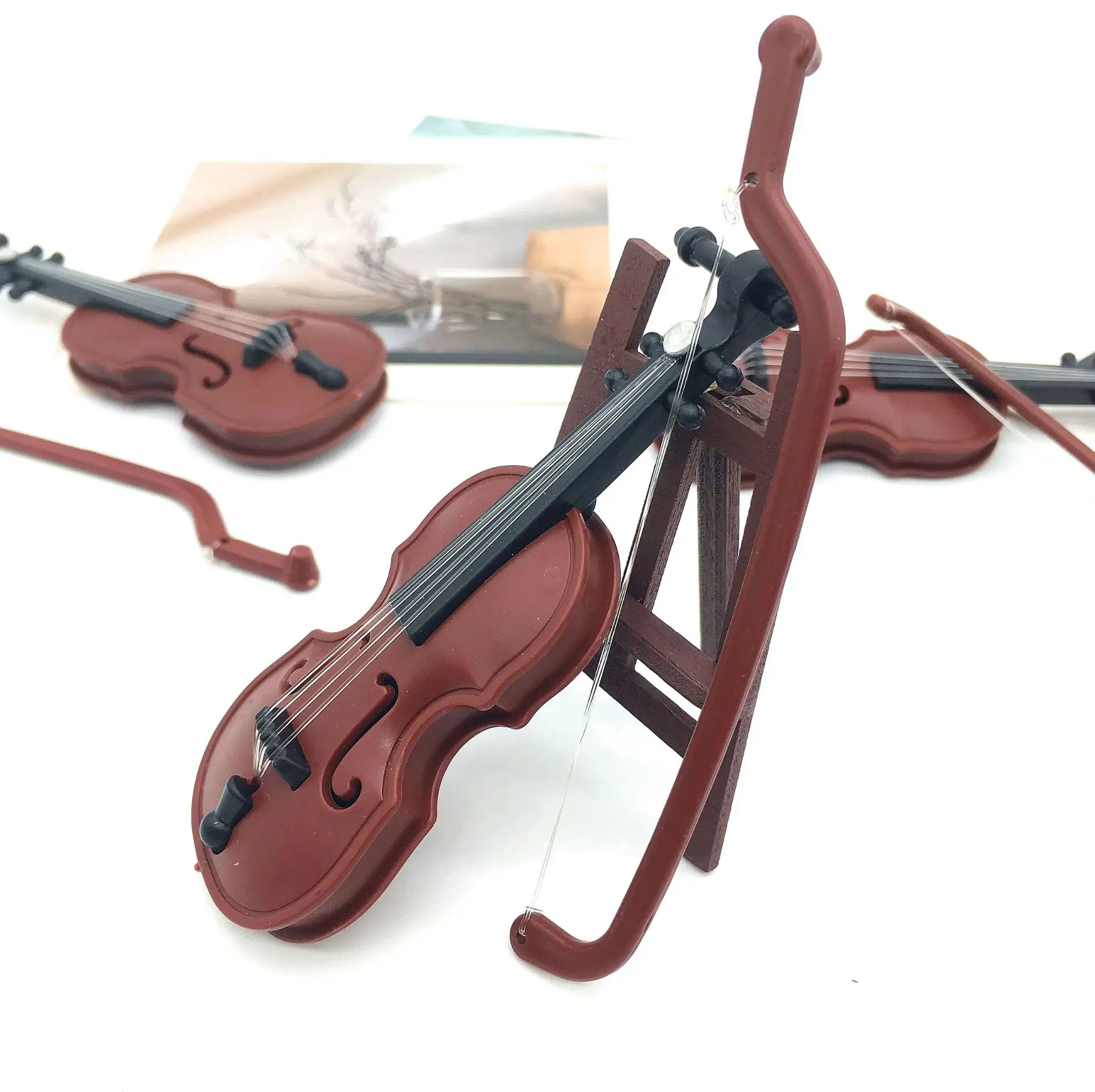 New Arrival Miniature Violin Mini Musical Instrument for Doll House Decoration