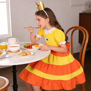 Disfraz de Princesa Rosalina de la Película Galaxy para Niñas, Disfraces de Peach para Halloween, Cumpleaños, Cosplay, Vestido de Princesa Peach con Corona - Product Image 4