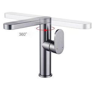 Space aluminum hot and cold gun grey Modern simplicity ceramic cartridge artistic washbasin mixer - Product Image 2