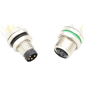 ปลั๊กอุตสาหกรรม M8 แบบวงกลม 4 ขา สำหรับระบบอัตโนมัติ แบบติดตั้งบนแผง พร้อมตัวเชื่อมต่อกันน้ำแบบยึดด้านหน้าและด้านหลัง - Product Image 1