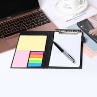 Ensemble de notes autocollantes avec logo pour bureau, avec stylo, bloc-notes en PU, support de bloc-notes détachable, bloc-notes créatif en cuir (optimisé)