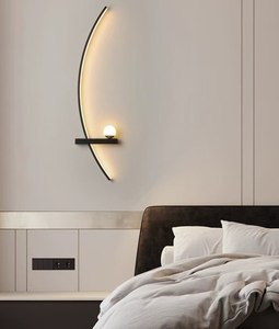 Đèn tường ánh sáng phòng khách sang trọng TV tường nền tường đèn 2025 mới 12W D20 * h55cm phòng ngủ cạnh giường ngủ trang trí đèn - Product Image 5