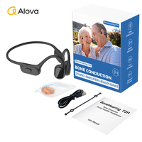 Aides auditives de marque ALOVA, écouteurs sans fil à conduction osseuse, casque Bluetooth avec microphone