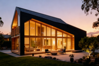Maison préfabriquée moderne à deux étages pour la cour arrière, maison d'hôtes/bureau modulaire