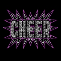 Strass thermocollants dorés personnalisés pour cheerleading, combinés avec des motifs de transfert thermique à paillettes dorées pour t-shirt