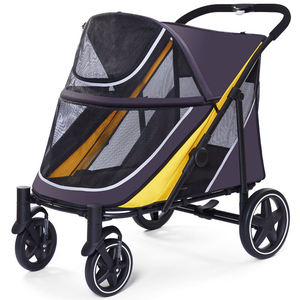 Poussette pour chien en tissu Oxford 600D, très vendue, grande poussette de voyage pliable et portable pour animaux de compagnie, style tendance, transparente, pour grands chiens et chats - Product Image 3