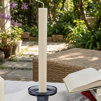 Bougie spirale côtelée blanche de style français, ornement de luxe pour la décoration intérieure de chambre, bougie bâton rayée