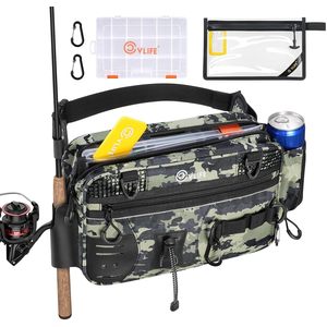 CVLIFE Fishing Waist Pack 10-19L Water Resistant With <b>Rod</b> <b>Holder</b> And Tackle Box For Outdoor Use - Product Image 1