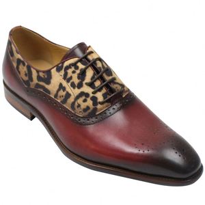 Custom Made China Lightweight Leopard Print Oxford Dress <b>Shoes</b> Business Genuine - Product Image 2