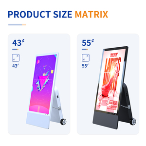 IP65 43 pulgadas portátil alimentado por batería Señalización digital y pantalla Batería Pantalla de publicidad LCD Tótem móvil al aire libre - Product Image 1