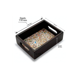Plateau de service décoratif en plastique écologique RECYCLE.GREEN avec poignées antidérapantes, lavable, multicolore, organisateur de table durable - Product Image 1