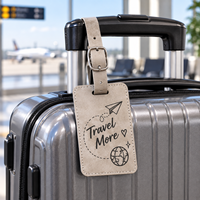 Étiquette de bagage personnalisée en cuir PU, imprimable UV, vierge pour sublimation, pour cadeaux promotionnels, voyages à l'aéroport et usage quotidien
